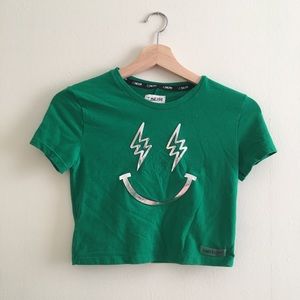 J Balvin x Gef Merch Green Logo Crop Top